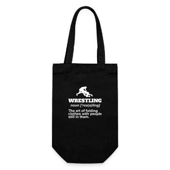 Wrestling Definition Pro Wrestler Fan Wrestling - Gift Bag for Bottles - black - Front