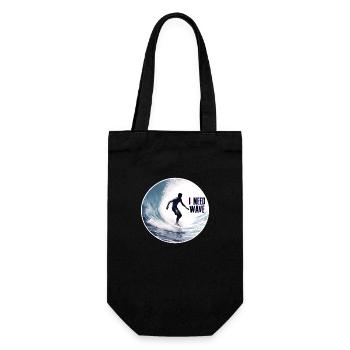 Surfer on the Wave Nature - Gift Bag for Bottles - black - Front