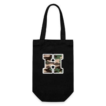 lettre H camouflage militaire-idée cadeau - Sac à bouteille - noir - Devant