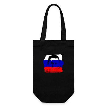 Navalny,hero, Russia, rip, flag - Gift Bag for Bottles - black - Front