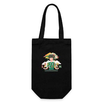 Happy autism spectrum child meditating thoughts. - Gift Bag for Bottles - black - Front