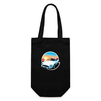 Oldtimer Sonnenuntergang - Geschenkbeutel für Flaschen - Schwarz - Vorne