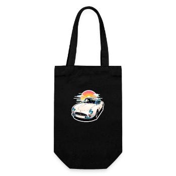 Oldtimer Sonnenuntergang - Geschenkbeutel für Flaschen - Schwarz - Vorne