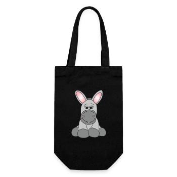 Kleiner süßer Esel - Geschenkbeutel für Flaschen - Schwarz - Vorne