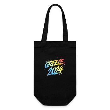Grèce 2024 Équipe de vacances colorée - Sac à bouteille - noir - Devant