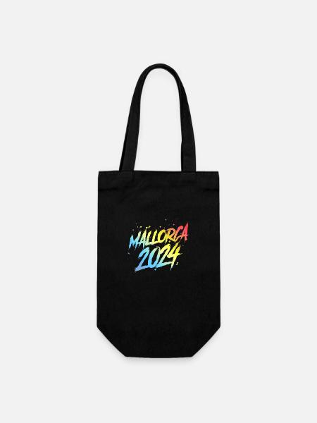 Mallorca 2024 Bunt Urlaub Team - Geschenkbeutel für Flaschen - Schwarz