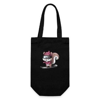 Cool Squirrel Snowboarder Winter Sports - Gift Bag for Bottles - black - Front