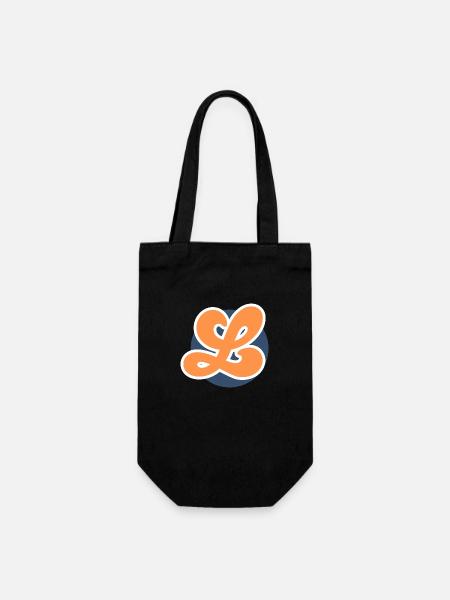 Buchstabe l orange sport - Geschenkbeutel für Flaschen - Schwarz