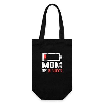 Mama von 2 Jungen Shirt Geschenk von Sohn Mutter - Geschenkbeutel für Flaschen - Schwarz - Vorne