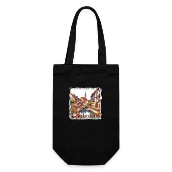 Colmar, France, Vieille ville, Style Grunge - Sac à bouteille - noir - Devant