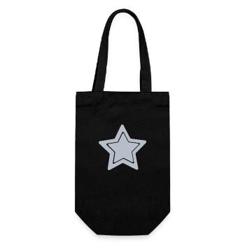 Blauer Stern - Geschenkbeutel für Flaschen - Schwarz - Vorne