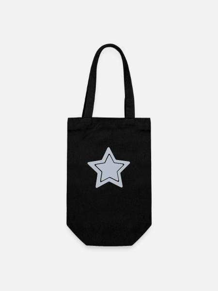 Blauer Stern - Geschenkbeutel für Flaschen - Schwarz