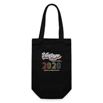 Vintage 2020 Vintage Retro Geburtstagsgeschenk - Geschenkbeutel für Flaschen - Schwarz - Vorne