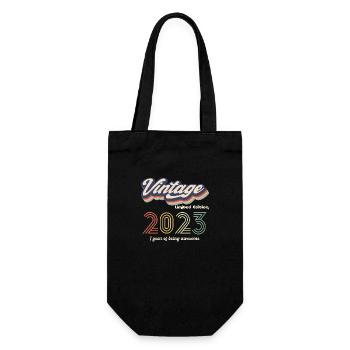Vintage 2023 Vintage Retro Geburtstagsgeschenk - Geschenkbeutel für Flaschen - Schwarz - Vorne