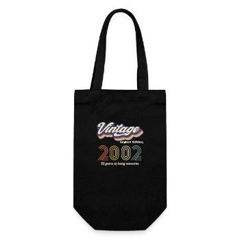Jahrgang 2002 Vintage Retro Geburtstagsgeschenk - Geschenkbeutel für Flaschen - Schwarz - Vorne