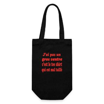 Big belly tee shirt wrong size - Gift Bag for Bottles - black - Front