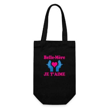 Stiefmutter ICH LIEBE DICH - Geschenkbeutel für Flaschen - Schwarz - Vorne