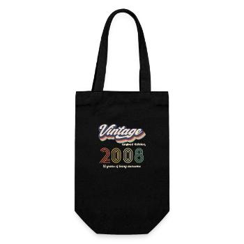 Vintage 2008 Vintage Retro Geburtstagsgeschenk - Geschenkbeutel für Flaschen - Schwarz - Vorne