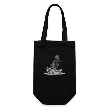 Crow Raven Ferryman Ravens Crows Boat Boats - Gift Bag for Bottles - black - Front