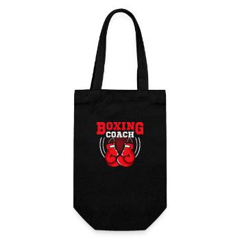 Boxing Coach Training Boxer - Gift Bag for Bottles - black - Front