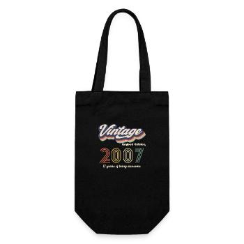 Vintage 2007 Vintage Retro Geburtstagsgeschenk - Geschenkbeutel für Flaschen - Schwarz - Vorne