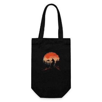 Tête de renard forêt animaux nature arbres bébé renard - Sac à bouteille - noir - Devant