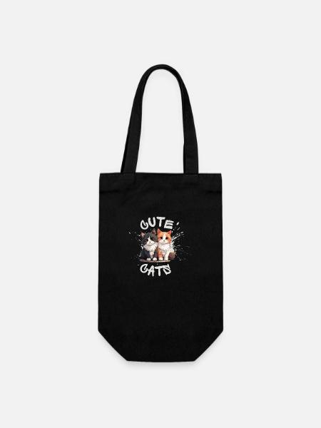 Chats mignons - Sac à bouteille - noir