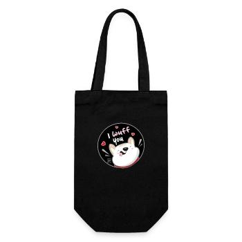 Dog Korean - Japanese Style 09 - Gift Bag for Bottles - black - Front