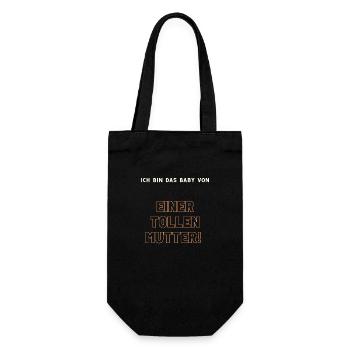 ich bin das baby von einer tollen Mutter! - Geschenkbeutel für Flaschen - Schwarz - Vorne