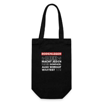 Flooring installer - beer makes every floor more beautiful - Gift Bag for Bottles - black - Front