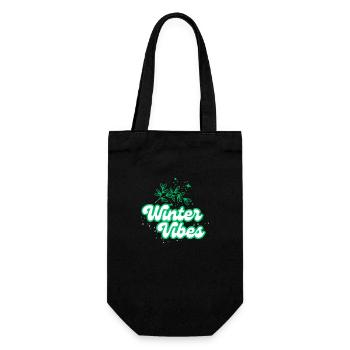 Winter vibes - Geschenkbeutel für Flaschen - Schwarz - Vorne