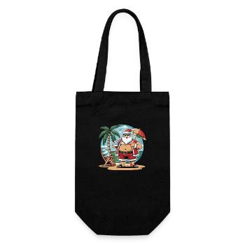Funny Santa Christmas with a twist - Gift Bag for Bottles - black - Front