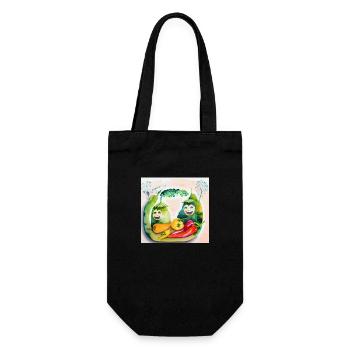 Cheerful vegetables - Gift Bag for Bottles - black - Front