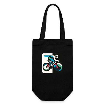 Fahrradfahrer auf dem Rennrad Triathlet Geschenk - Geschenkbeutel für Flaschen - Schwarz - Vorne