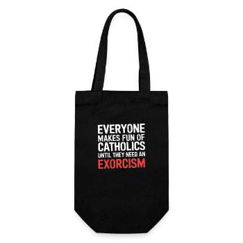 Fun of Catholics Until Exorcism Needed 1 5 - Geschenkbeutel für Flaschen - Schwarz - Vorne