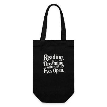 Reading Is Dreaming With Your Eyes Open 7 - Geschenkbeutel für Flaschen - Schwarz - Vorne