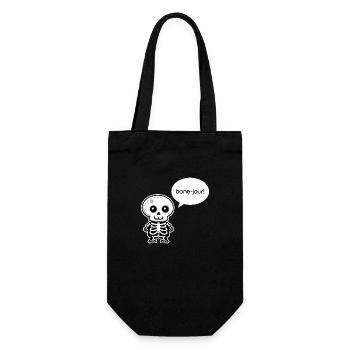Bon-jour ! - Jeu de mots amusant sur le squelette - Sac à bouteille - noir - Devant