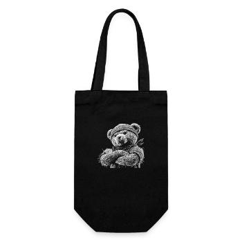 Teddybär - Geschenkbeutel für Flaschen - Schwarz - Vorne