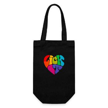 Lick It Psychedelic Multicolor Heart - Gift Bag for Bottles - black - Front