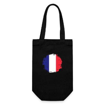 France Flag Distressed Look French Flag - Gift Bag for Bottles - black - Front