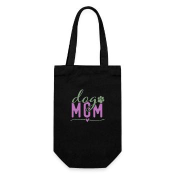 DOG MOM Design, Dog mum Dog Mom Typography - Gift Bag for Bottles - black - Front