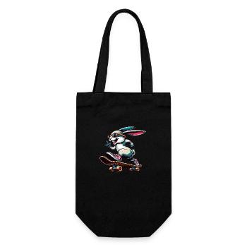 Cool Skateboarder lapin de Pâques Design - Sac à bouteille - noir - Devant