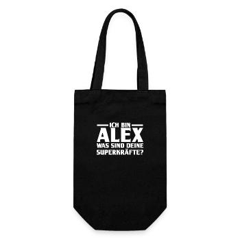 Alexander Alexandra Alexa Alex - Geschenkbeutel für Flaschen - Schwarz - Vorne