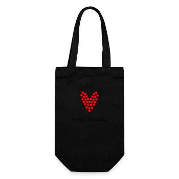 HAPPY BIRTHDAY. HAPPY BIRTHDAY. ANNIVERSARY. - Gift Bag for Bottles - black - Front