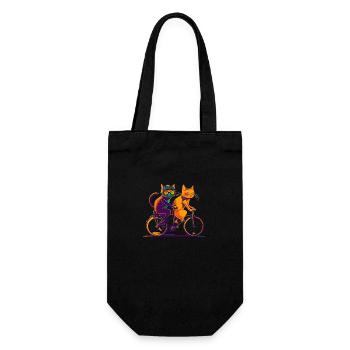 Cool Comic Cats Ride Bike, Tandem - Gift Bag for Bottles - black - Front