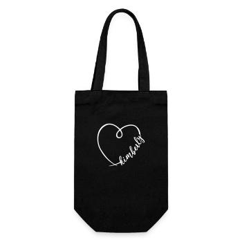 Kimberly Name Calligraphy Heart - Gift Bag for Bottles - black - Front