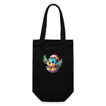 Easter Parrot Hatches from Egg - Gift Bag for Bottles - black - Front