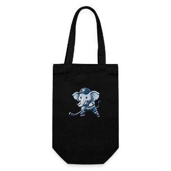 Cartoon Elefant Eishockey Spieler - Geschenkbeutel für Flaschen - Schwarz - Vorne