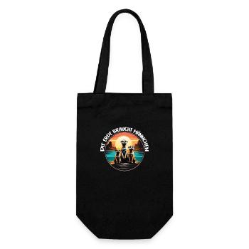 Coole Erdmännchen lustiger Erdmännchenspruch - Geschenkbeutel für Flaschen - Schwarz - Vorne