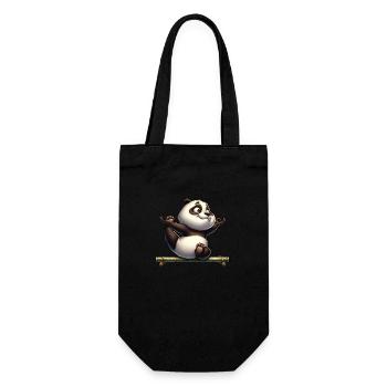 Panda Yoga Meditation Gymnastics - Gift Bag for Bottles - black - Front